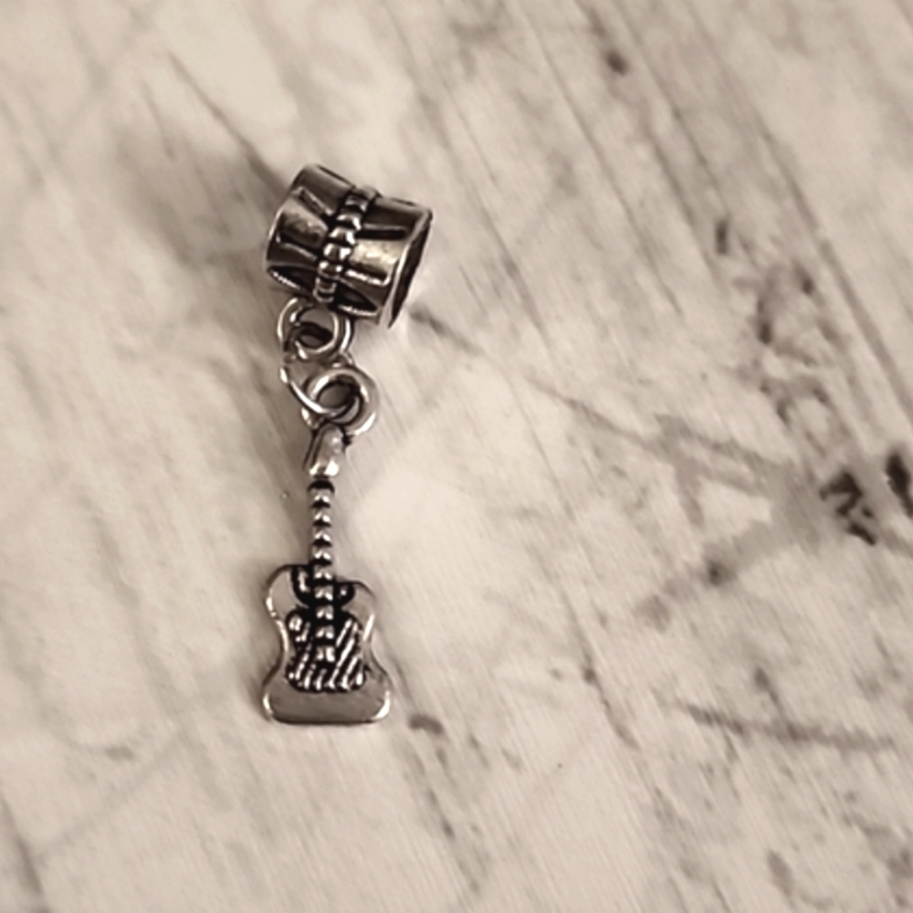 GUITAR Charm for Charm Bracelet  Pandora Tibeten alloys